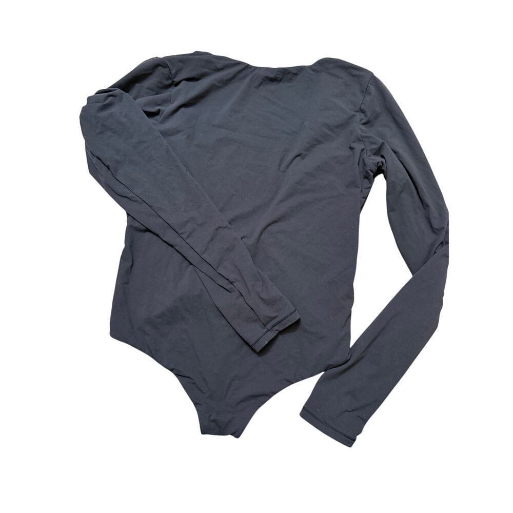 SKIMS Fits Everybody Long Sleeve Low Back Bodysuit - Onyx Black
